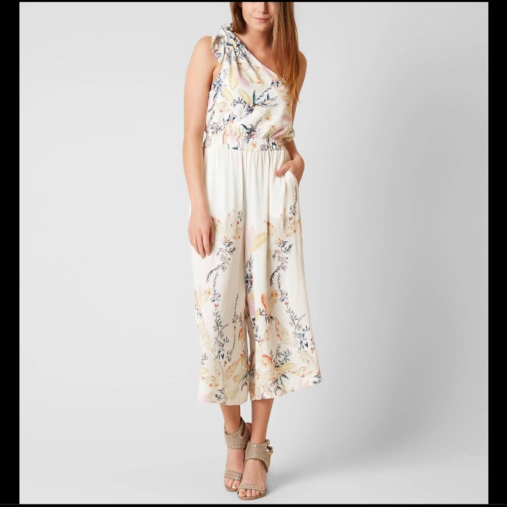 Free People Island Time Floral one shoulder Jumpsuit